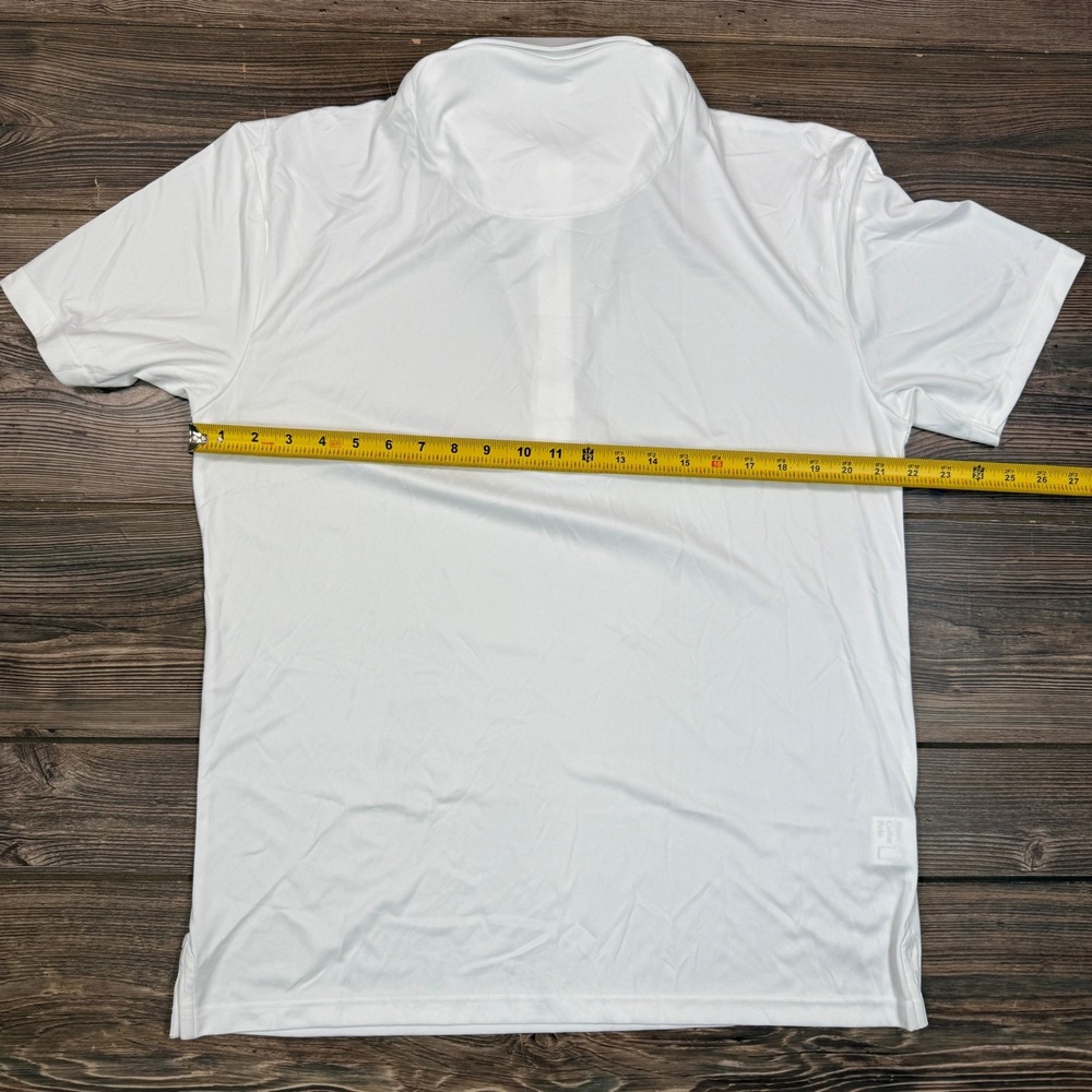 Collars & Co Mens Size Large Dress Collar Polo White Short Sleeve Performance - Picture 4 of 7